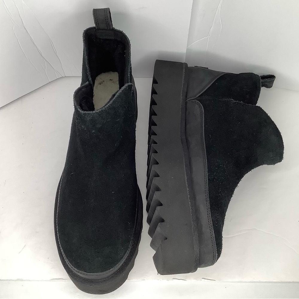 UGG Alina Ultra Mini Platform Women’s Black Suede Ankle Boots Sz 9 Winter Core